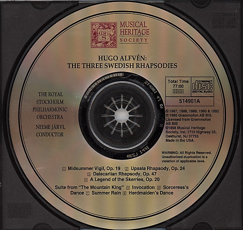 The Three Swedish Rhapsodies | Near Mint (NM or M-) Near Mint (NM or M-) - CLASSICAL / USED *NEAR MINT*
