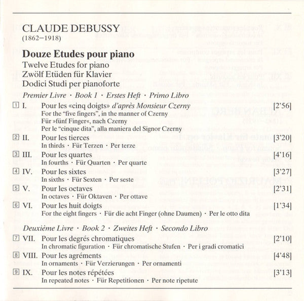 Debussy: 12 Etudes / Berg: Sonate Op. 1 (CD) | Near Mint (NM) Near Mint (NM or M-) - CLASSICAL / USED *NEAR MINT*