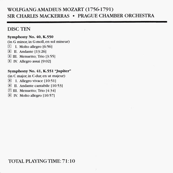 Wolfgang Amadeus Mozart - The Symphonies (10x CD Telarc ‎– CD 80729) | USED Near Mint (NM or M-) Near Mint (NM) - CLASSICAL / USED *NEAR MINT*