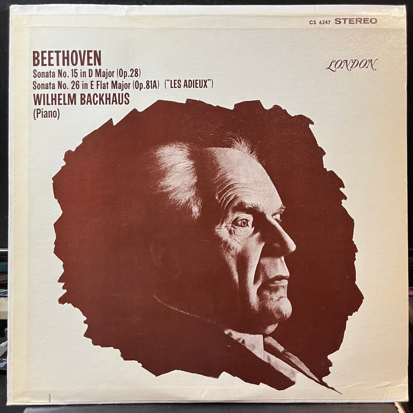 Ludwig van Beethoven, Wilhelm Backhaus - Beethoven: Sonata No. 15 and 26. Wilhelm Backhaus, Piano (VINYL LP LONDON CS 6247 1962) | Near Mint (NM or M-) Near Mint (NM) - CLASSICAL / USED *NEAR MINT*