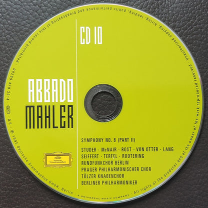 Gustav Mahler - Mahler - Abbado (CD BOXSET Deutsche Grammophon ‎– 00289 479 3204, Deutsche Grammophon ‎– 479 3204, Universal ‎– 479 3204) | NEW Near Mint (NM) Near Mint (NM) - CLASSICAL / USED *NEAR MINT*