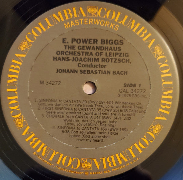 E. Power Biggs The Six Organ-Concerto Sinfonias From The Cantatas