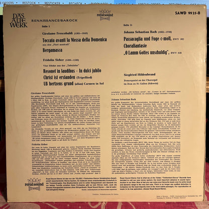 Girolamo Frescobaldi - Die Alte Orgel Im Dom Zu St. Gallen/Schweiz | Near Mint (NM) Near Mint (NM) - CLASSICAL / USED *NEAR MINT*