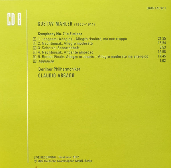 Gustav Mahler - Mahler - Abbado (CD BOXSET Deutsche Grammophon ‎– 00289 479 3204, Deutsche Grammophon ‎– 479 3204, Universal ‎– 479 3204) | NEW Near Mint (NM) Near Mint (NM) - CLASSICAL / USED *NEAR MINT*