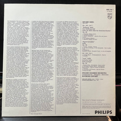 Grieg*, English Chamber Orchestra, Raymond Leppard - Holberg Suite / Sigurd Jorsalfar & Lyric Suites (VINYL LP PHILIPS 9500 748 1980) | Near Mint (NM or M-) Near Mint (NM) - CLASSICAL / USED *NEAR MINT*