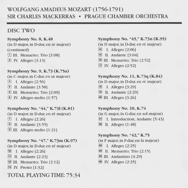 Wolfgang Amadeus Mozart - The Symphonies (10x CD Telarc ‎– CD 80729) | USED Near Mint (NM or M-) Near Mint (NM) - CLASSICAL / USED *NEAR MINT*