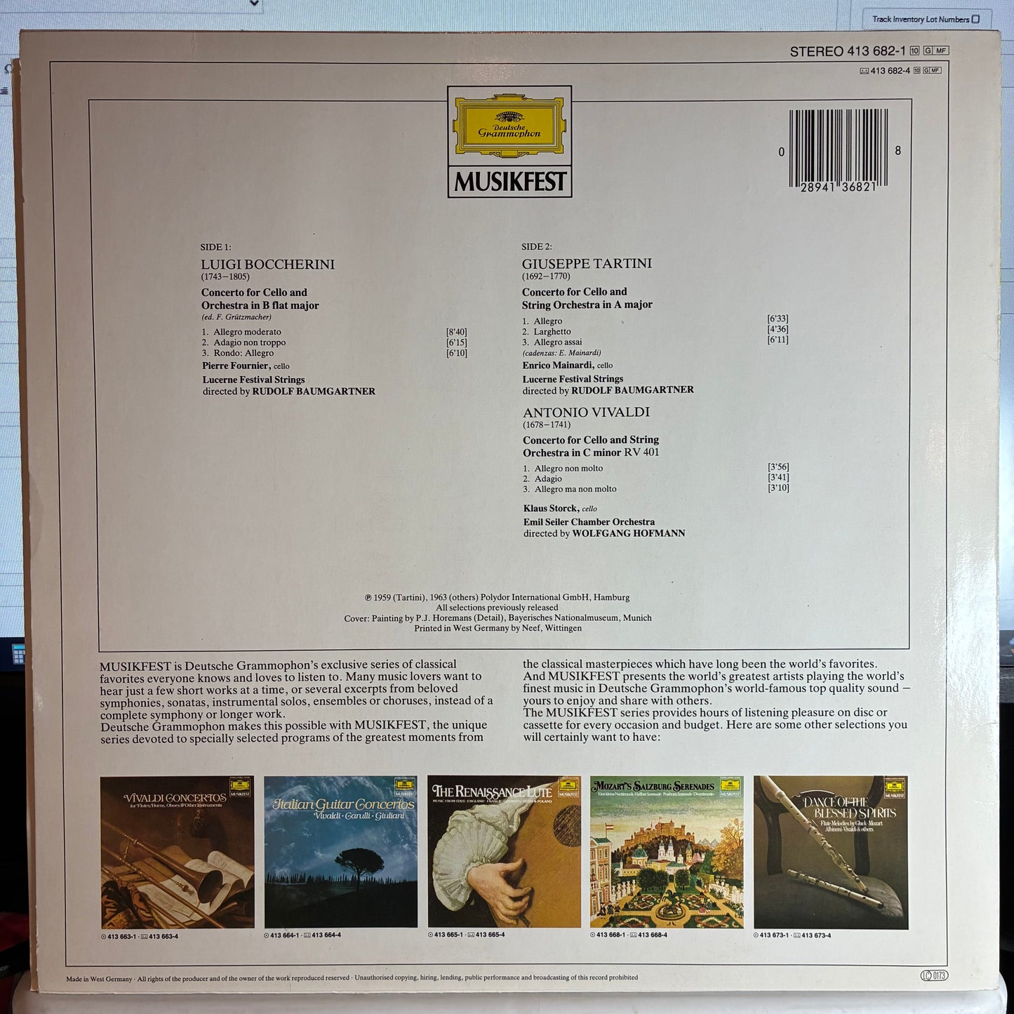 The Baroque Cello - Concertos By Vivaldi • Boccherini & Tartini (VINYL) | Near Mint (NM or M-) Near Mint (NM or M-) - CLASSICAL / USED *NEAR MINT*