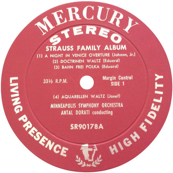 Strauss Family Album (VINYL) | Near Mint (NM or M-) Excellent (EX) - CLASSICAL / USED *NEAR MINT*