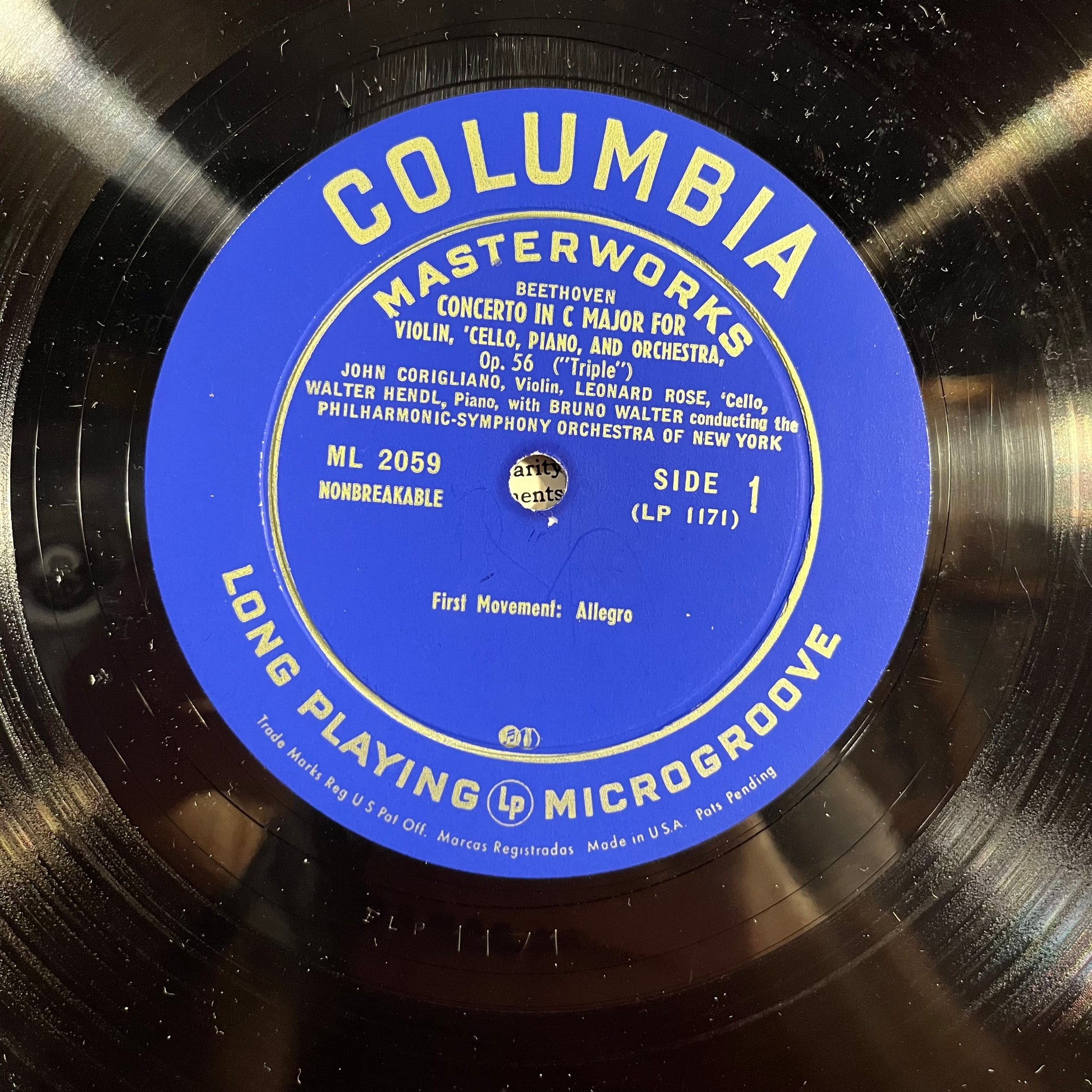 Ludwig van Beethoven - Concerto In C Major For Violin, 'Cello, Piano, And Orchestra, Op. 56 ("Triple") 10" | Near Mint (NM) Excellent (EX) - CLASSICAL / USED *NEAR MINT*