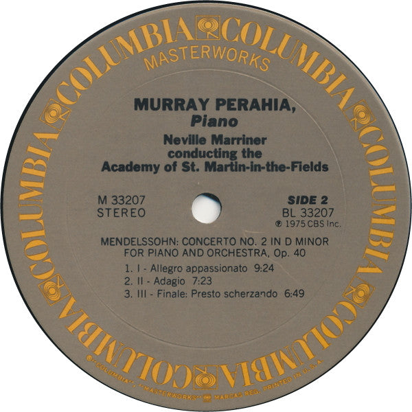Murray Perahia - Piano Concertos (No. 1 In G Minor, Op. 25 / No. 2 In D Minor, Op. 40) | Near Mint (NM) Excellent (EX) - CLASSICAL / USED *NEAR MINT*