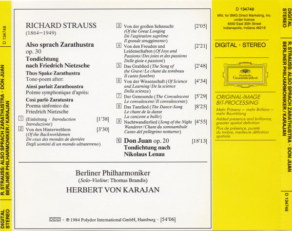 Also Sprach Zarathustra = Ainsi Parlait Zarathoustra • Don Juan (CD) | Near Mint (NM) Near Mint (NM) - CLASSICAL / USED *NEAR MINT*