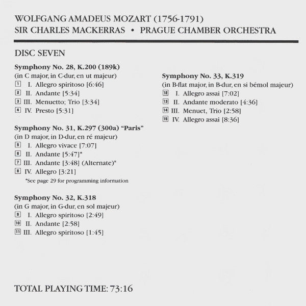 Wolfgang Amadeus Mozart - The Symphonies (10x CD Telarc ‎– CD 80729) | USED Near Mint (NM or M-) Near Mint (NM) - CLASSICAL / USED *NEAR MINT*