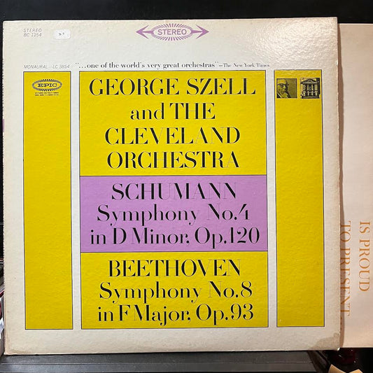 Symphony No.4 In D Minor, Op.120 / Symphony No.8 In F Major, Op.93 (VINYL) | Near Mint (NM) Excellent+ (EX+) - CLASSICAL / USED *NEAR MINT*