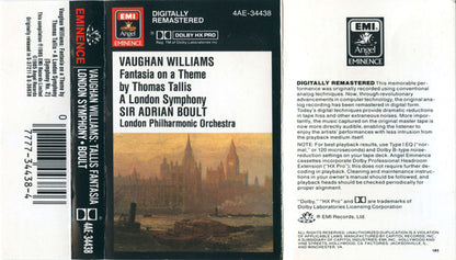 Fantasia On A Theme By Thomas Tallis • A London Symphony (Symphony No. 2) (CASS) | Near Mint (NM) Near Mint (NM) - CLASSICAL / USED *NEAR MINT*