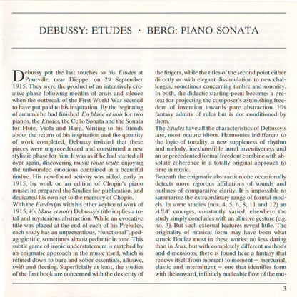 Debussy: 12 Etudes / Berg: Sonate Op. 1 (CD) | Near Mint (NM) Near Mint (NM or M-) - CLASSICAL / USED *NEAR MINT*
