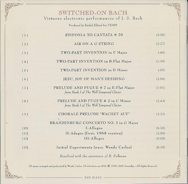 Switched-On Bach (CD) | Near Mint (NM) Excellent+ (EX+) - CLASSICAL / USED *NEAR MINT*