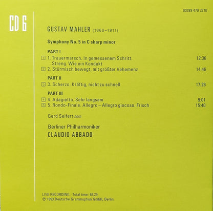 Gustav Mahler - Mahler - Abbado (CD BOXSET Deutsche Grammophon ‎– 00289 479 3204, Deutsche Grammophon ‎– 479 3204, Universal ‎– 479 3204) | NEW Near Mint (NM) Near Mint (NM) - CLASSICAL / USED *NEAR MINT*