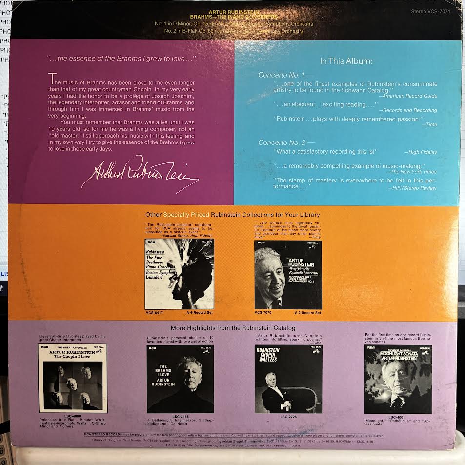 The Piano Concertos, No. 1 In D Minor / No. 2 In B-Flat (VINYL) | Near Mint (NM or M-) Excellent (EX) - CLASSICAL / USED *NEAR MINT*