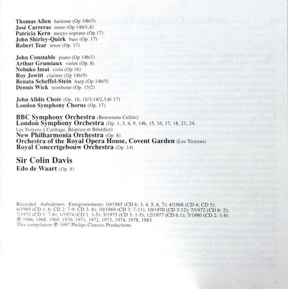 Hector Berlioz - Complete Orchestral Works · Sämtliche Orchesterwerke · L'œuvre Pour Orchestre (CD BOXSET Philips ‎– 456 143-2) | USED Near Mint (NM) Excellent+ (EX+) - CLASSICAL / USED *NEAR MINT*