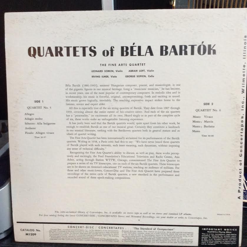 String Quartets No. 5, No. 6 (VINYL) | Near Mint (NM or M-) Near Mint (NM or M-) - CLASSICAL / USED *NEAR MINT*