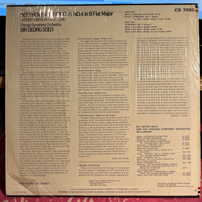 Ludwig Van Beethoven - Symphony No. 4 In B Flat Major · Oberon Overture *SHRINK* | Near Mint (NM) Near Mint (NM) - CLASSICAL / USED *NEAR MINT*