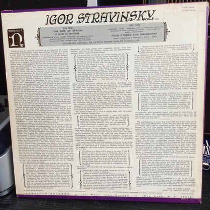 The Rite Of Spring (Le Sacre du Printemps) (VINYL) | Near Mint (NM or M-) Very Good Plus (VG+) - CLASSICAL / USED *NEAR MINT*