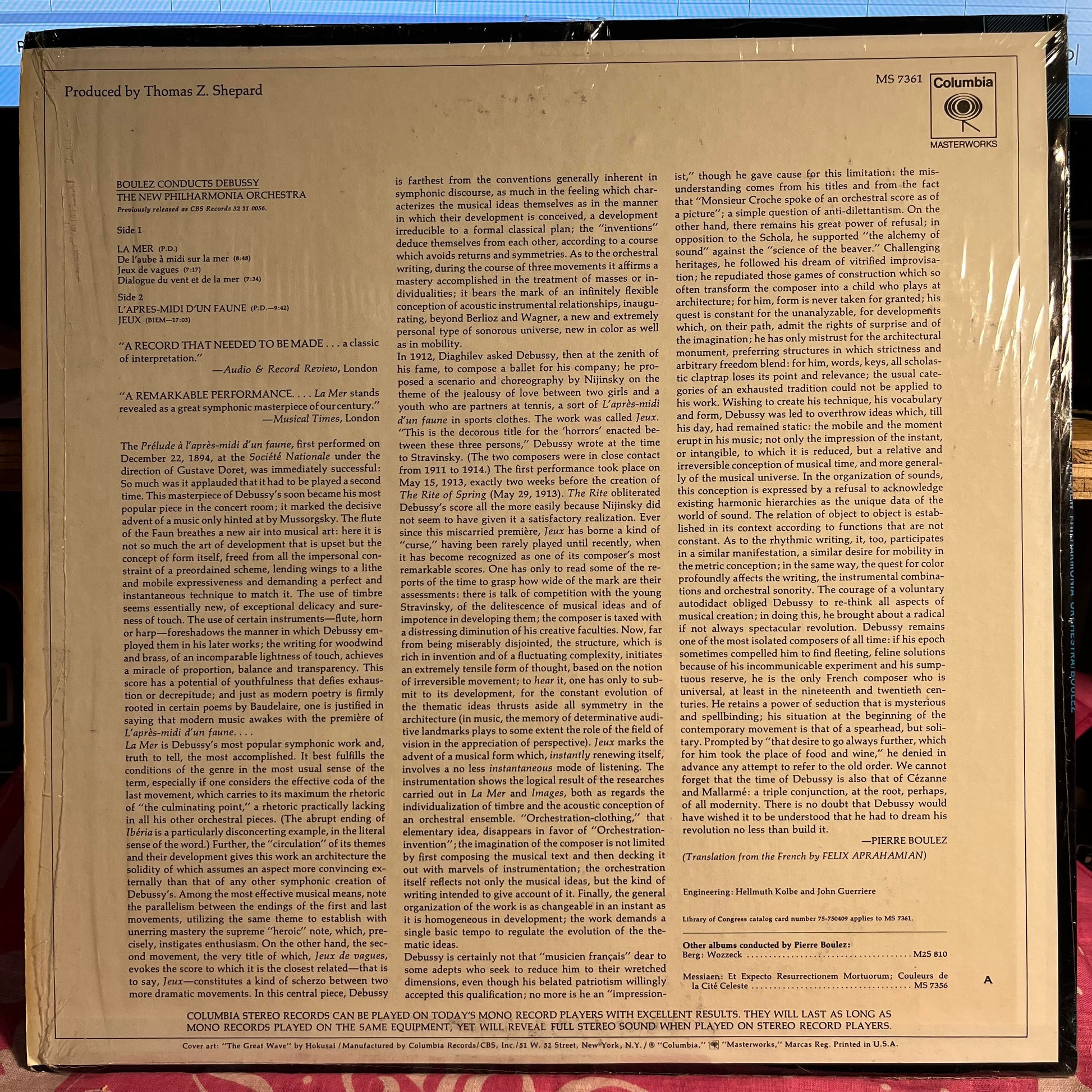Pierre Boulez - La Mer - L'Après Midi D'un Faune - Jeux *SHRINK* | Near Mint (NM) Near Mint (NM) - CLASSICAL / USED *NEAR MINT*