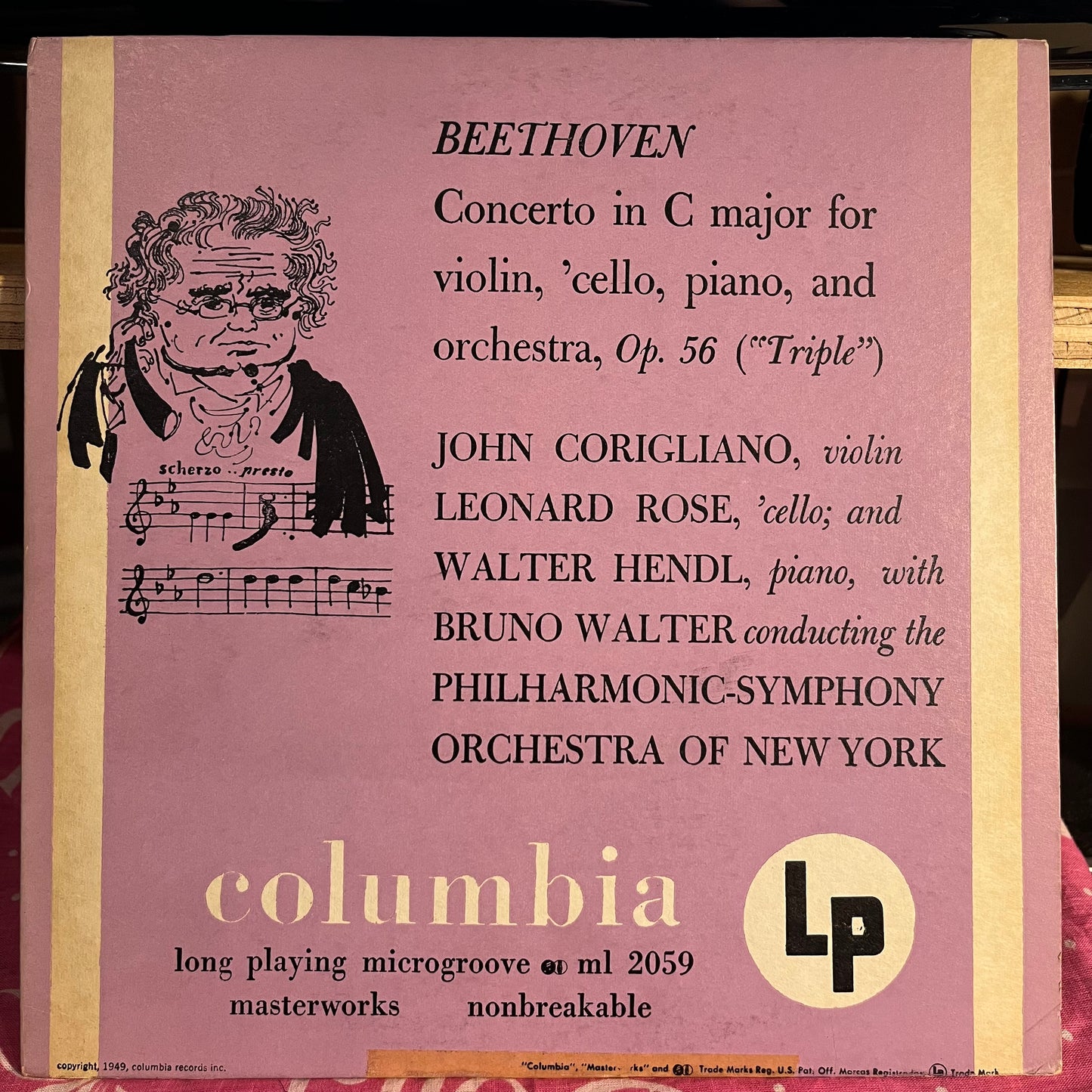 Ludwig van Beethoven - Concerto In C Major For Violin, 'Cello, Piano, And Orchestra, Op. 56 ("Triple") 10" | Near Mint (NM) Excellent (EX) - CLASSICAL / USED *NEAR MINT*
