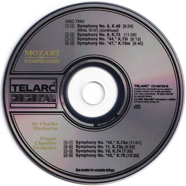 Wolfgang Amadeus Mozart - The Symphonies (10x CD Telarc ‎– CD 80729) | USED Near Mint (NM or M-) Near Mint (NM) - CLASSICAL / USED *NEAR MINT*