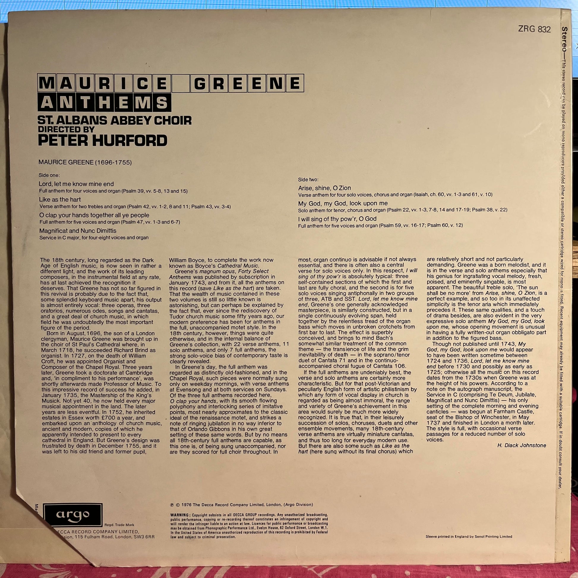 Maurice Greene (2) - Anthems *PROMO* | Near Mint (NM) Near Mint (NM) - CLASSICAL / USED *NEAR MINT*