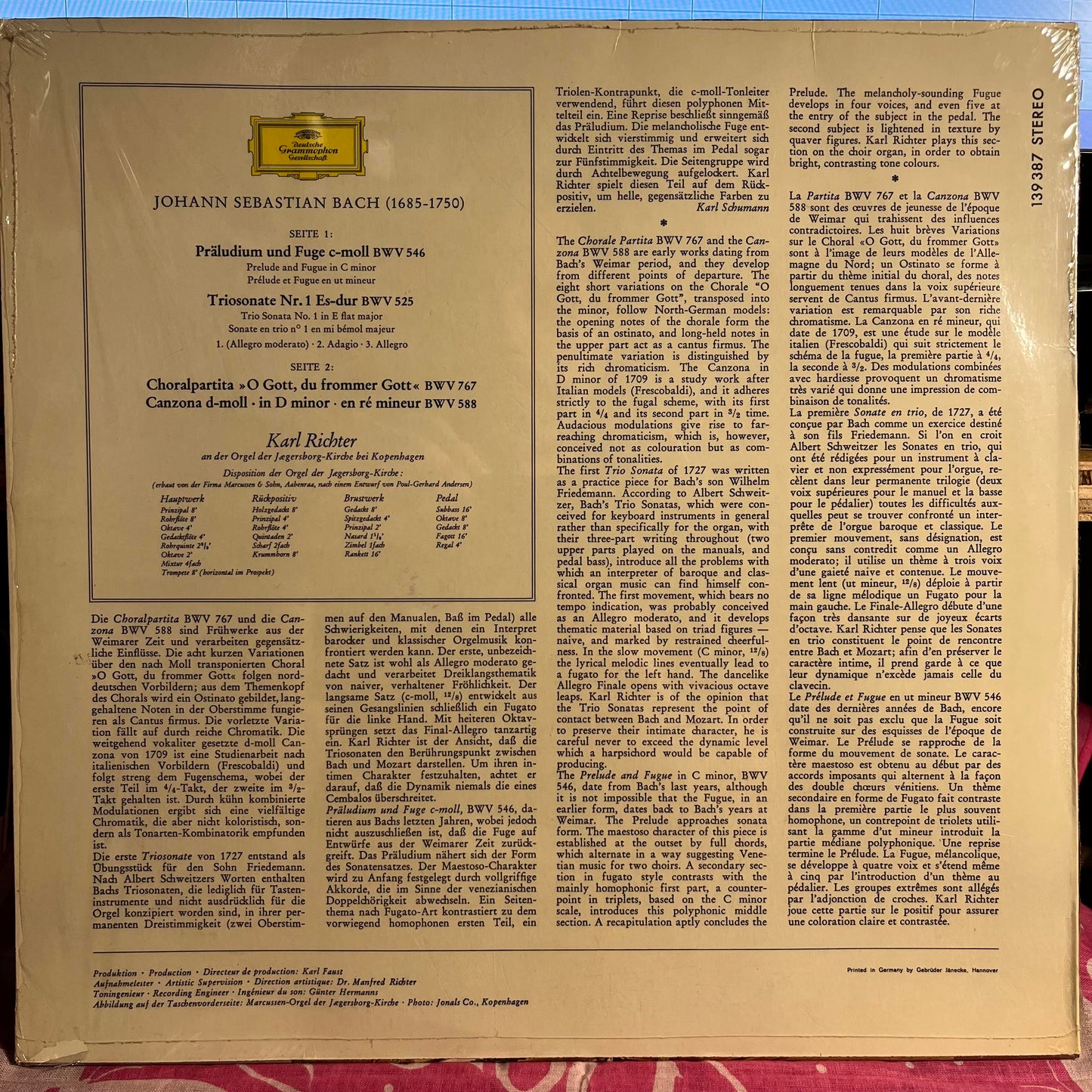 Johann Sebastian Bach - Orgelwerke = Organ Works = Œuvres Pour Orgue (Vol. 3) *SHRINK/GERMANY* | Near Mint (NM) Near Mint (NM) - CLASSICAL / USED *NEAR MINT*