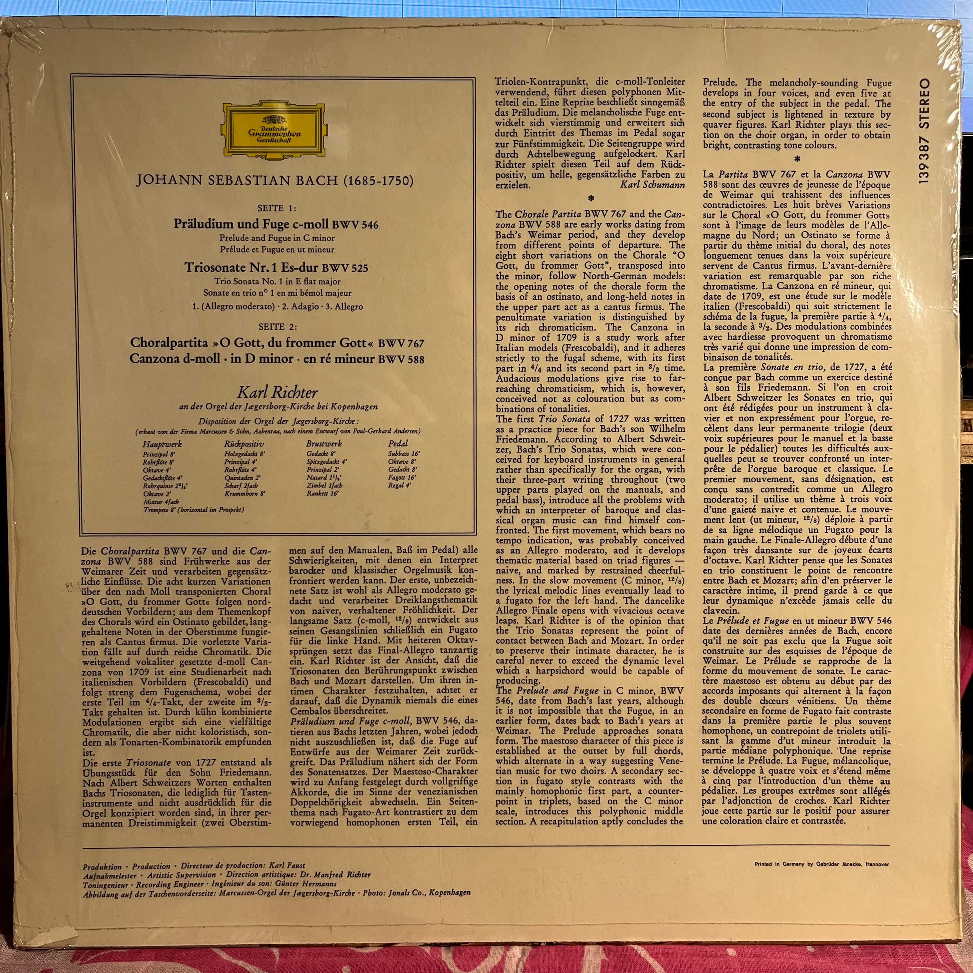 Johann Sebastian Bach - Orgelwerke = Organ Works = Œuvres Pour Orgue (Vol. 3) *SHRINK/GERMANY* | Near Mint (NM) Near Mint (NM) - CLASSICAL / USED *NEAR MINT*