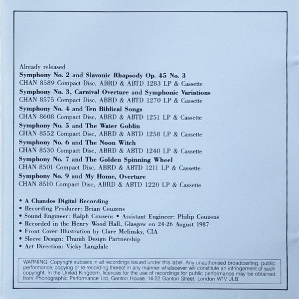 Symphony No. 1 ' The Bells Of Zlonice' - The Hero's Song Symphonic Poem Op. 111 (CD) | Near Mint (NM) Near Mint (NM) - CLASSICAL / USED *NEAR MINT*