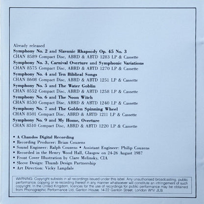 Symphony No. 1 ' The Bells Of Zlonice' - The Hero's Song Symphonic Poem Op. 111 (CD) | Near Mint (NM) Near Mint (NM) - CLASSICAL / USED *NEAR MINT*