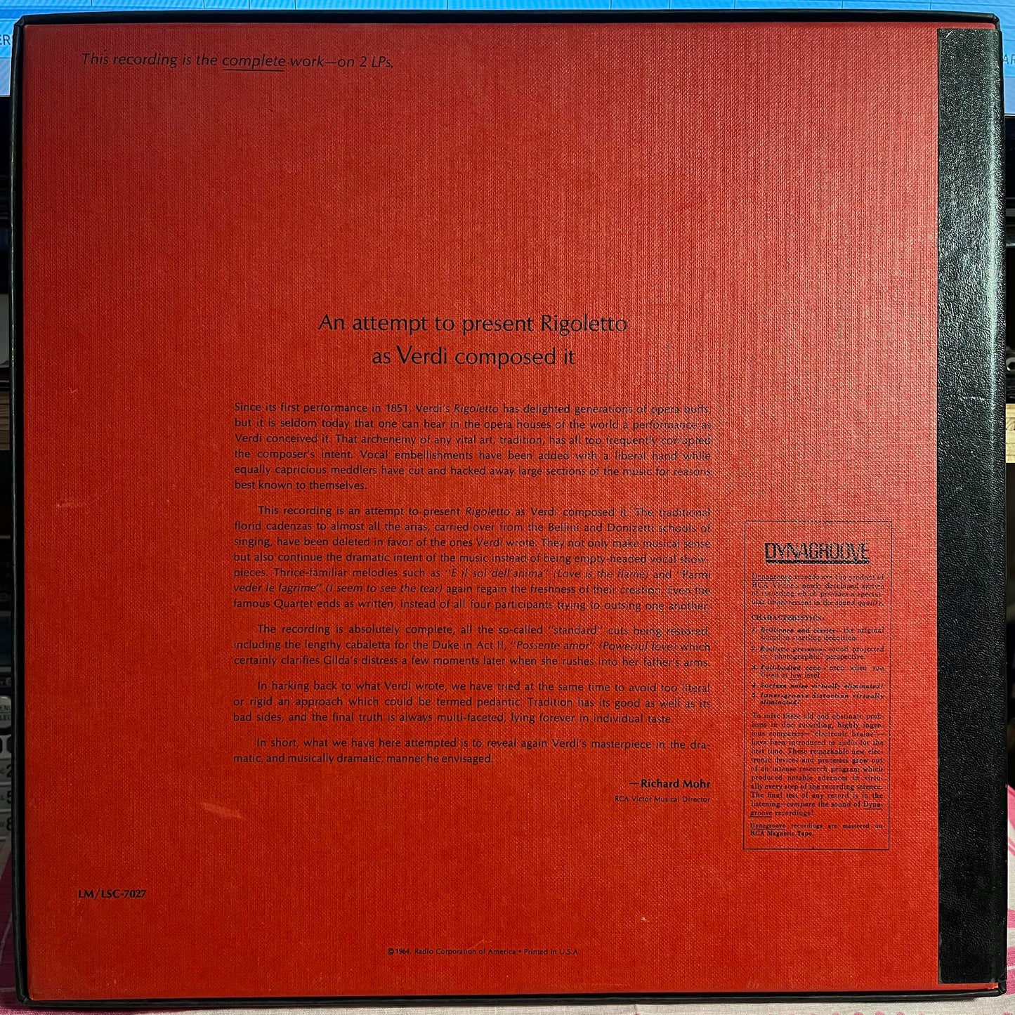 Giuseppe Verdi - Rigoletto *2XLP BOX* | Near Mint (NM) Near Mint (NM) - CLASSICAL / USED *NEAR MINT*