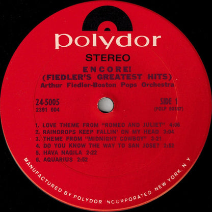 Arthur Fiedler - Encore (Fiedler's Greatest Hits) | Near Mint (NM) Excellent (EX) - CLASSICAL / USED *NEAR MINT*
