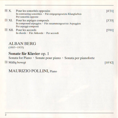 Debussy: 12 Etudes / Berg: Sonate Op. 1 (CD) | Near Mint (NM) Near Mint (NM or M-) - CLASSICAL / USED *NEAR MINT*