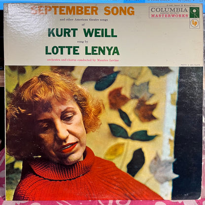 Lotte Lenya - September Song And Other American Theatre Songs Of Kurt Weill *MONO* | Near Mint (NM) Excellent (EX) - CLASSICAL / USED *NEAR MINT*