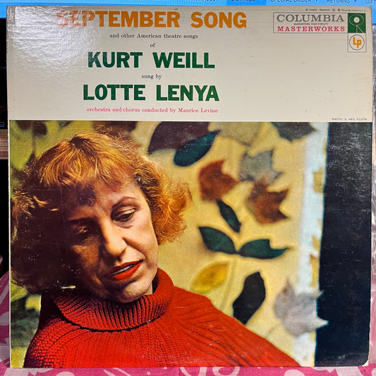 Lotte Lenya - September Song And Other American Theatre Songs Of Kurt Weill *MONO* | Near Mint (NM) Excellent (EX) - CLASSICAL / USED *NEAR MINT*
