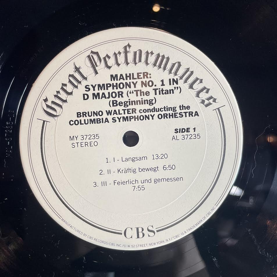 Mahler's 1st Symphony In D Major "Titan" (VINYL) | Near Mint (NM) Near Mint (NM) - CLASSICAL / USED *NEAR MINT*