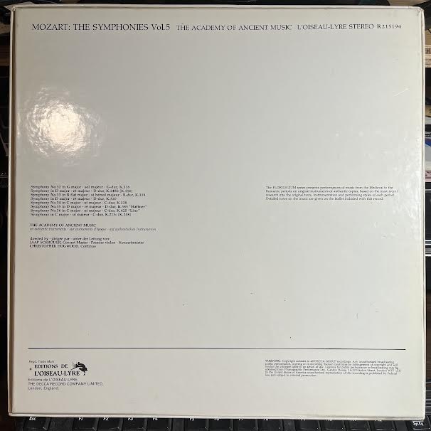 The Symphonies Vol. 5 (4xVINYL BOX) | Near Mint (NM or M-) Near Mint (NM or M-) - CLASSICAL / USED *NEAR MINT*