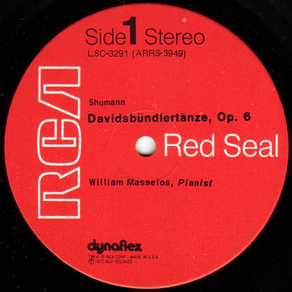William Masselos - Davidsbündlertänze / Sonata No. 1 In C, Op. 1 | Near Mint (NM) Excellent (EX) - CLASSICAL / USED *NEAR MINT*