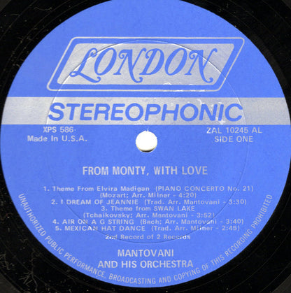 Mantovani And His Orchestra - From Monty, With Love | Near Mint (NM) Excellent (EX) - CLASSICAL / USED *NEAR MINT*