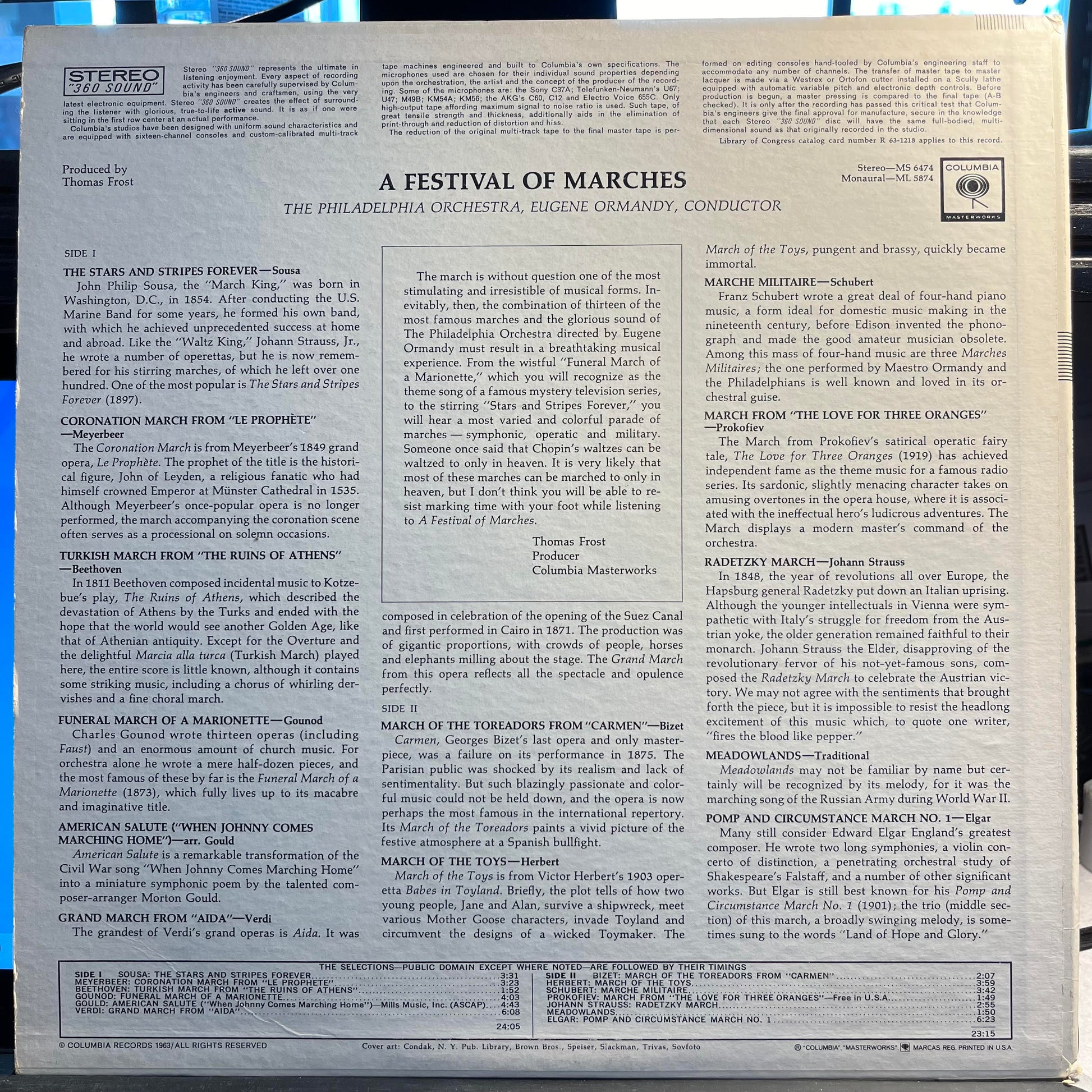 The Philadelphia Orchestra - A Festival Of Marches *STEREO* | Near Mint (NM) Excellent (EX) - CLASSICAL / USED *NEAR MINT*