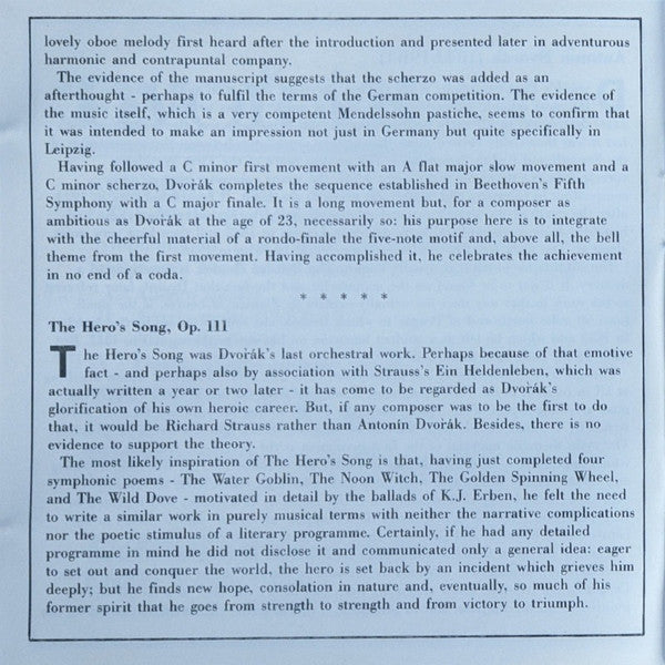 Symphony No. 1 ' The Bells Of Zlonice' - The Hero's Song Symphonic Poem Op. 111 (CD) | Near Mint (NM) Near Mint (NM) - CLASSICAL / USED *NEAR MINT*