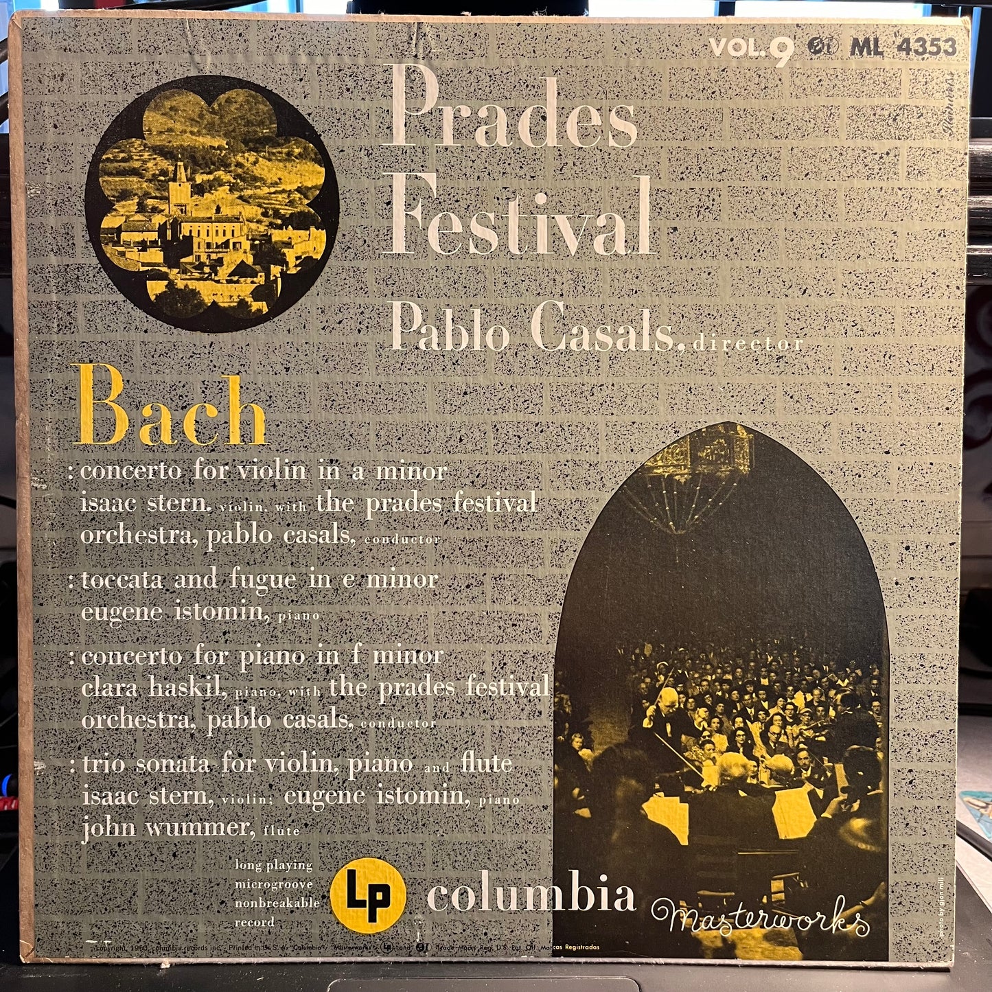 Johann Sebastian Bach Prades Festival Vol. 9 LP Near Mint (NM or M-) Near Mint (NM or M-)