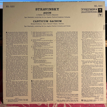 Agon (A Ballet For Twelve Dancers) / Canticum Sacrum | Near Mint (NM) Excellent (EX)