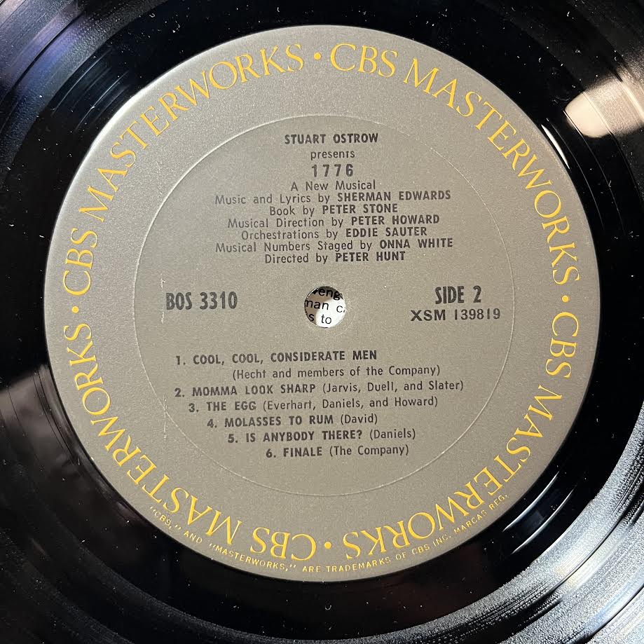 1776 (A New Musical) (VINYL) | Near Mint (NM) Excellent (EX) - CLASSICAL / USED *NEAR MINT*