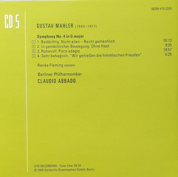 Gustav Mahler - Mahler - Abbado (CD BOXSET Deutsche Grammophon ‎– 00289 479 3204, Deutsche Grammophon ‎– 479 3204, Universal ‎– 479 3204) | NEW Near Mint (NM) Near Mint (NM) - CLASSICAL / USED *NEAR MINT*