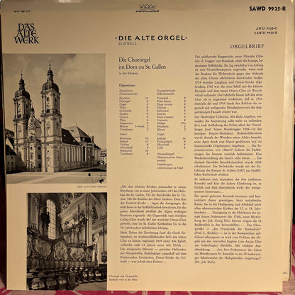 Girolamo Frescobaldi - Die Alte Orgel Im Dom Zu St. Gallen/Schweiz | Near Mint (NM) Near Mint (NM) - CLASSICAL / USED *NEAR MINT*